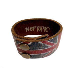 Hot Topic Union Jack Leather Bracelet